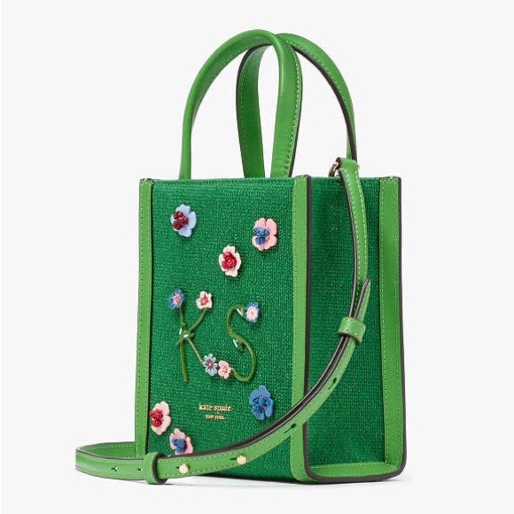 kate spade NWT! Manhattan Floral Appliqué Chenille Mini Tote - Picture 8 of 13